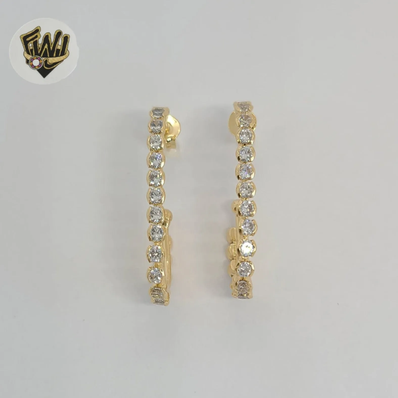 (1-2983-5) Gold Laminate -Zircon Half Hoops - BGF