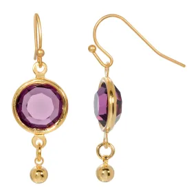 1928 Jewelry Amethyst Austrian Crystal Channel Drop Earrings