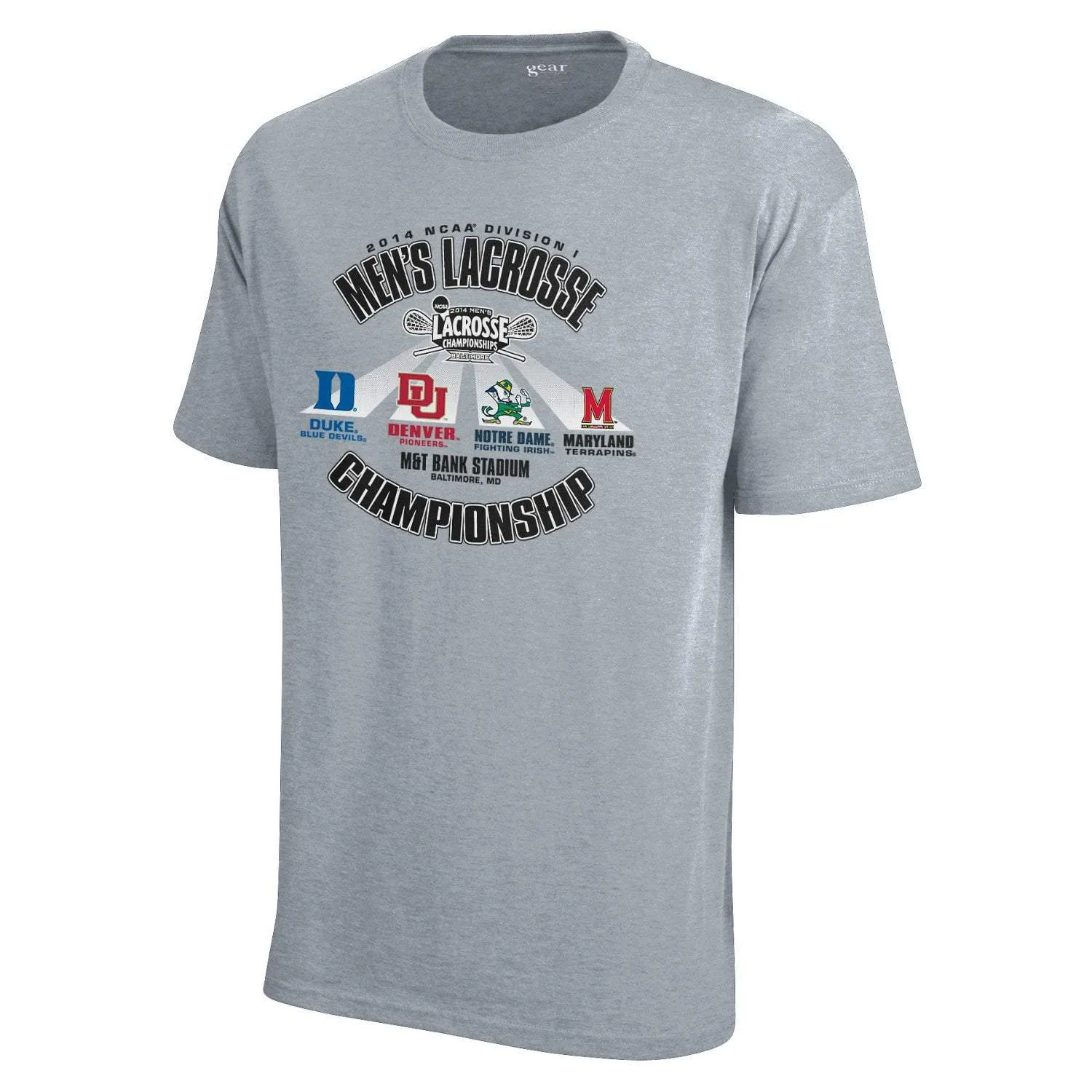 2014 LAX Lacrosse Championship Duke Blue Devils Denver Maryland Gray T-Shirt