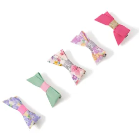 Accessorize London Girl's Multi Set Of 5 Ditsy Mini Bow Salon Hair Clips