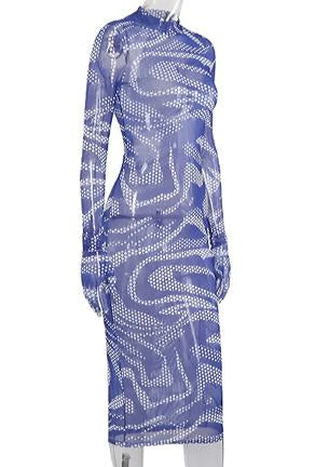 ADASHA - SHEER PRINTED DRESS