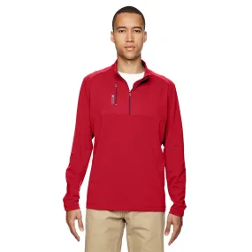 adidas Golf Men's Red Puremotion Mixed Media Quarter-Zip