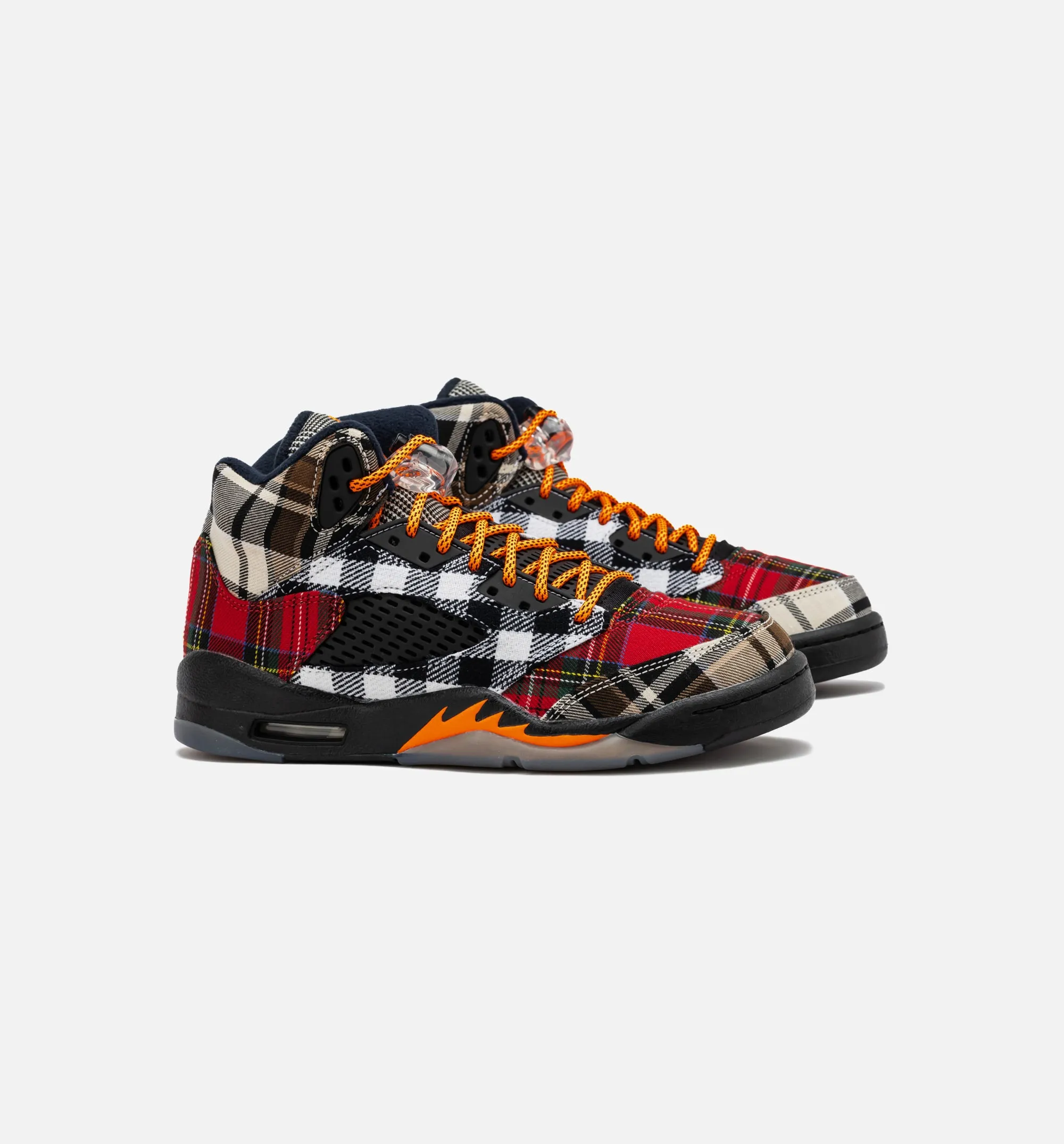 Air Jordan 5 Retro Plaid Grade School Lifestyle Shoe - Black/Multi Free Shipping