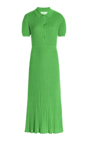 Amor Knit Dress in Fluorescent Green Cashmere Silk