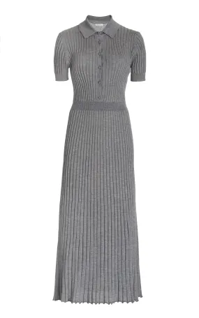 Amor Knit Dress in Heather Grey Cashmere Silk