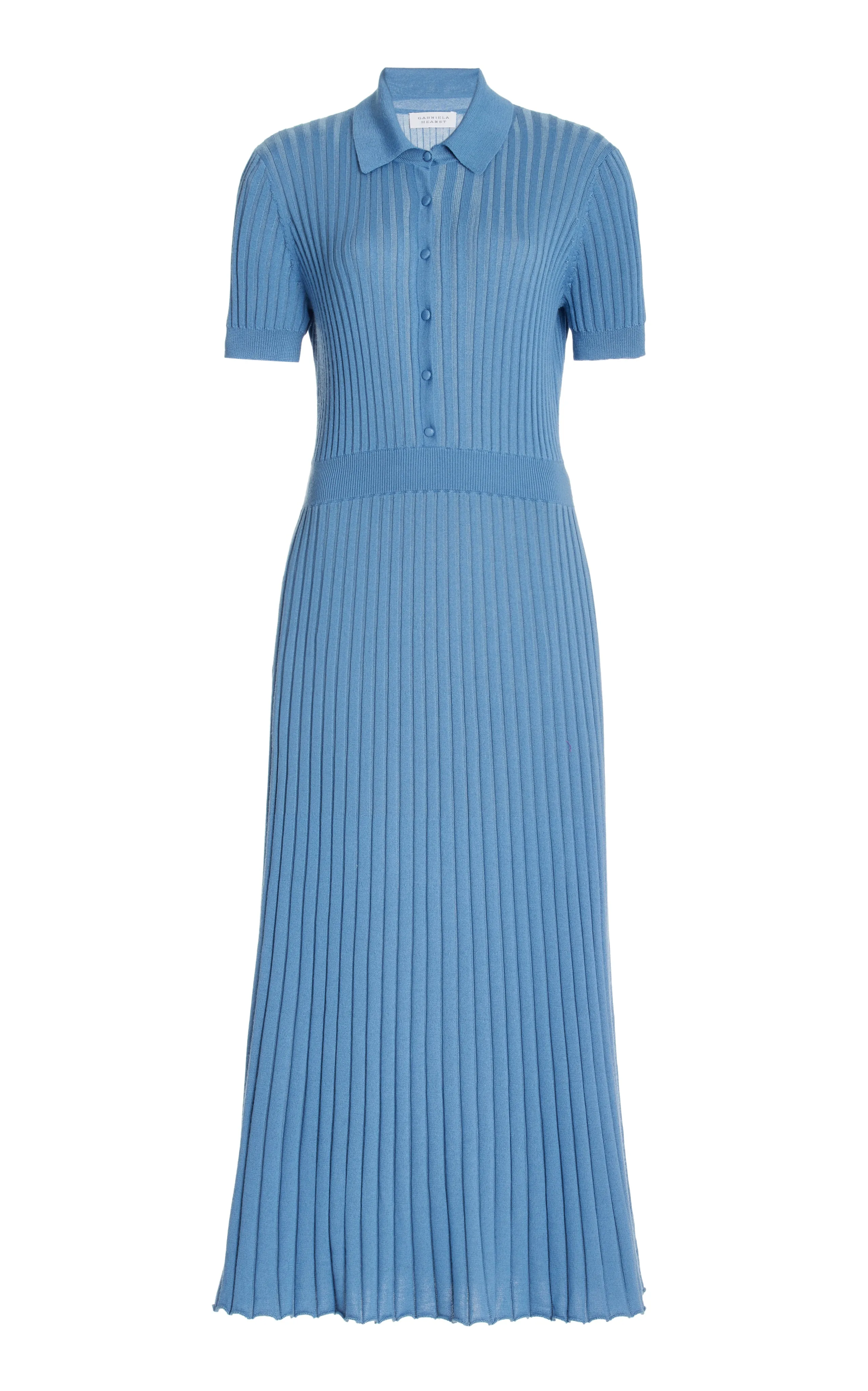 Amor Knit Dress in Light Blue Denim Cashmere Silk