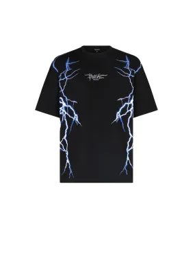 Black T-Shirt Whit Blue New Lightning