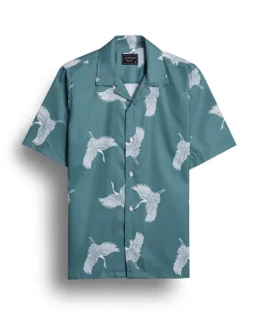 Blue Flamingo Printed Shirt