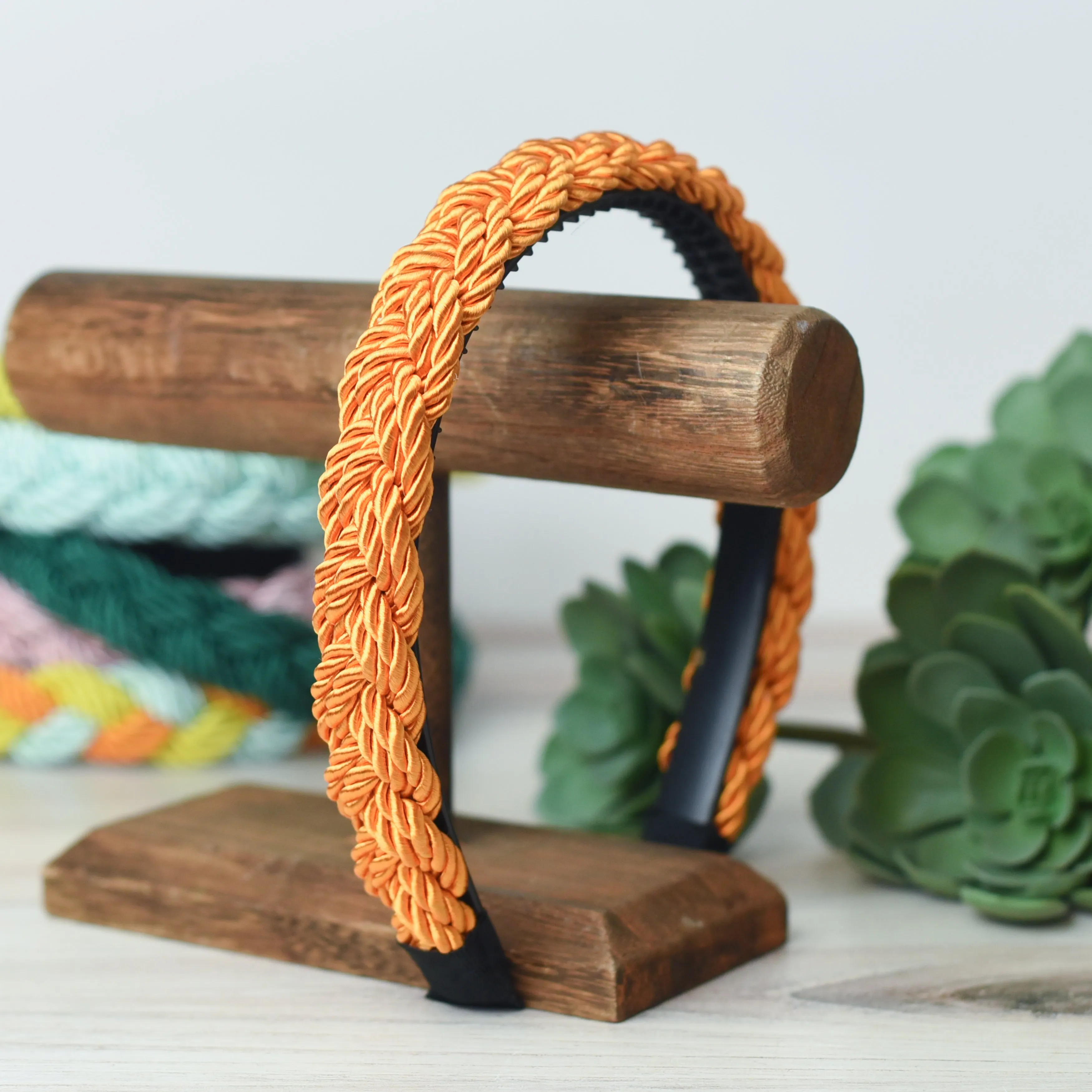 Brandy Braided Headband-Harvest Orange