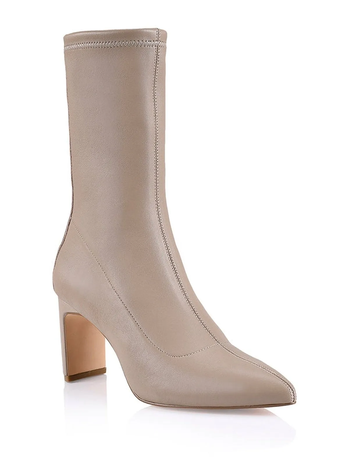 Briana Sock Boots - Nude Stretch Kid Leather