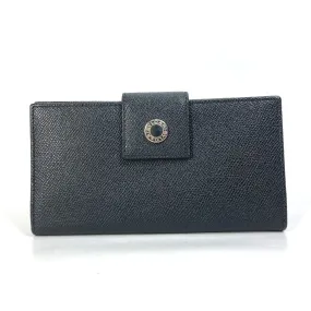 BVLGARI Long Wallet Purse leather black Bulgari Bulgari Classico mens Used Authentic