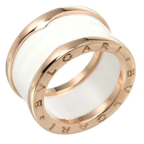 BVLGARI Ring K18 pink gold, ceramic gold Fine jewelry Be zero one B.Zero1 4 bands Women Used Authentic