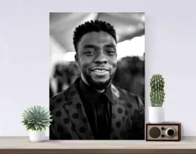 Chadwick Boseman Poster, Black Panther Canvas Rolls, Custom Canvas, Home decor, Wall Hanging, Hollywood Actor Chadwick Boseman Poster