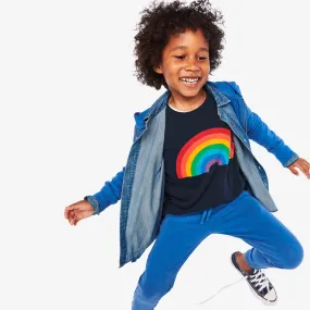 Clearance long sleeve rainbow graphic tee