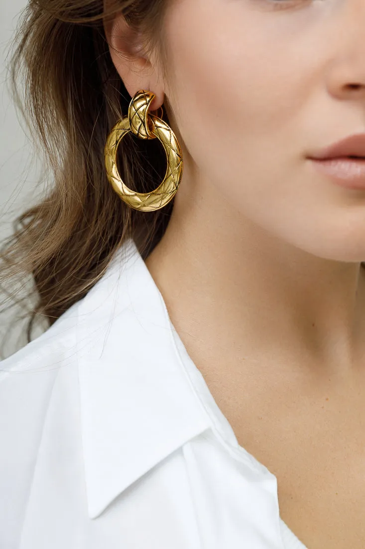 CYLINDER FRONT STATEMENT EARRINGS