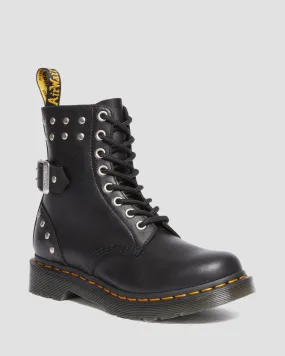 Dr Martens UNISEX 1460 PASCAL HARDWARE NAPPA LEATHER LACE UP BOOTS (Black Lapacho)