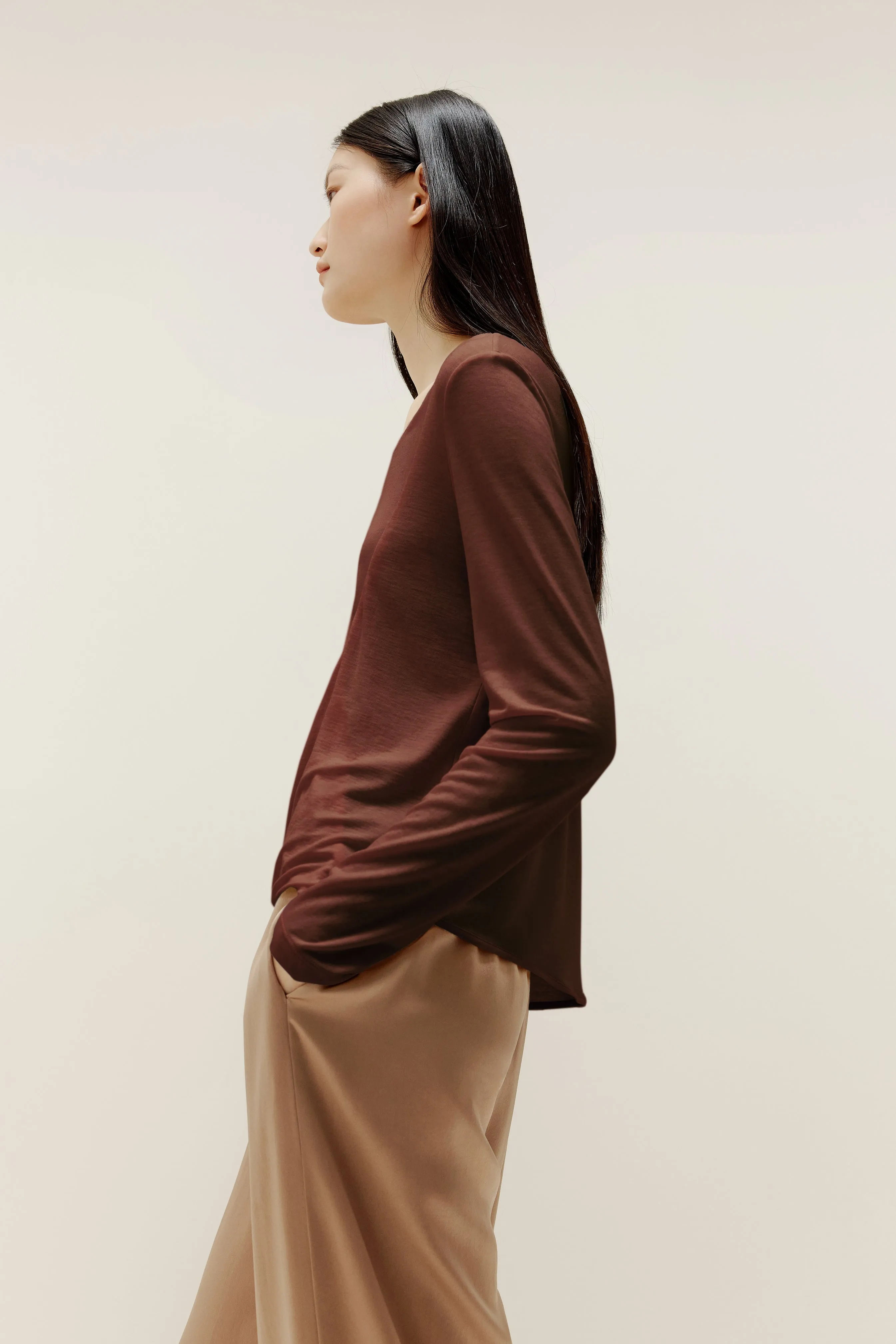 Drape-Front Asymmetrical Sweater