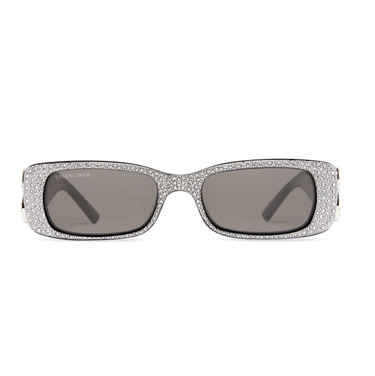 DYNASTY RECTANGLE SUNGLASSES IN RHINESTONES - BLACK