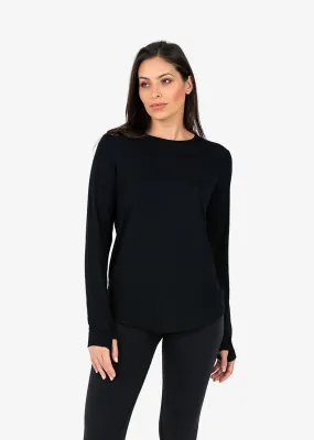 Elevate Aloe Long Sleeve Top Black