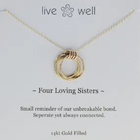 Four Loving Sisters Gold Necklace By Live Well