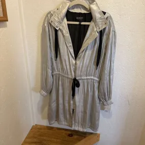 Guess Metallic Zip Cinched Lightweight Coat w/ Hood & Pockets Size XS