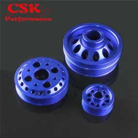 High Performance Light-weight Crank Pulley Fits For Nissan Z33 350Z Fairlady 350GT Skyline V35  Blue/Red