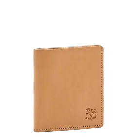 Il Bisonte Natural Square Bi Fold Slim Wallet