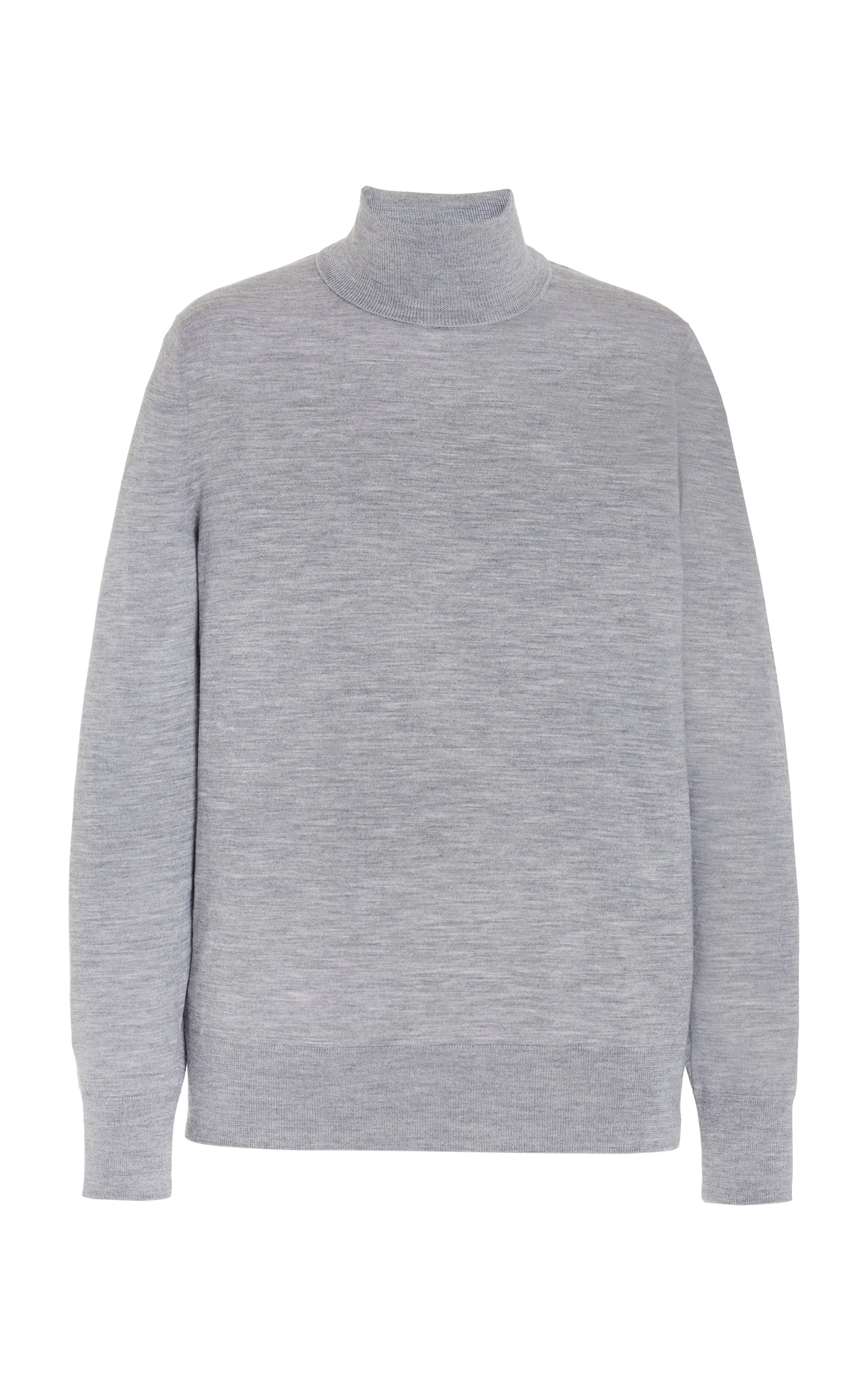 Jermaine Knit Turtleneck in Heather Grey Merino Wool