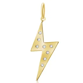 Jumbo Diamond Bezels Lightbolt Charm