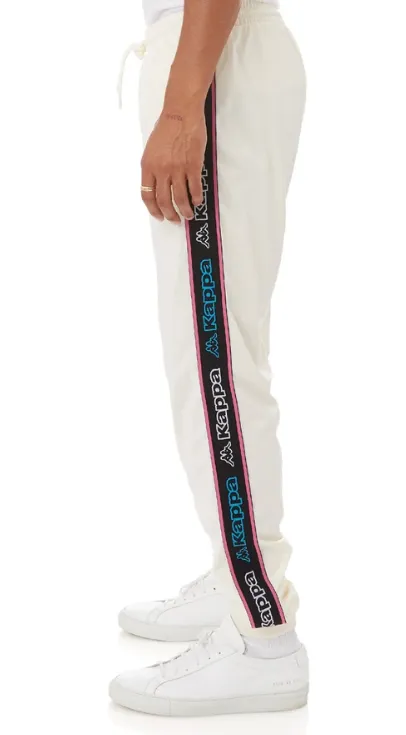 Kappa LOGO TAPE ALIC 2 TRACKPANTS White Cream-Black-Blue Turkis-White 311B6YW-A3H