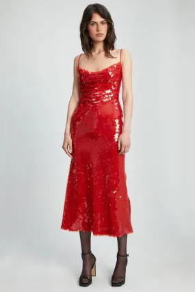 Karina Sequin Maxi Dress - Red