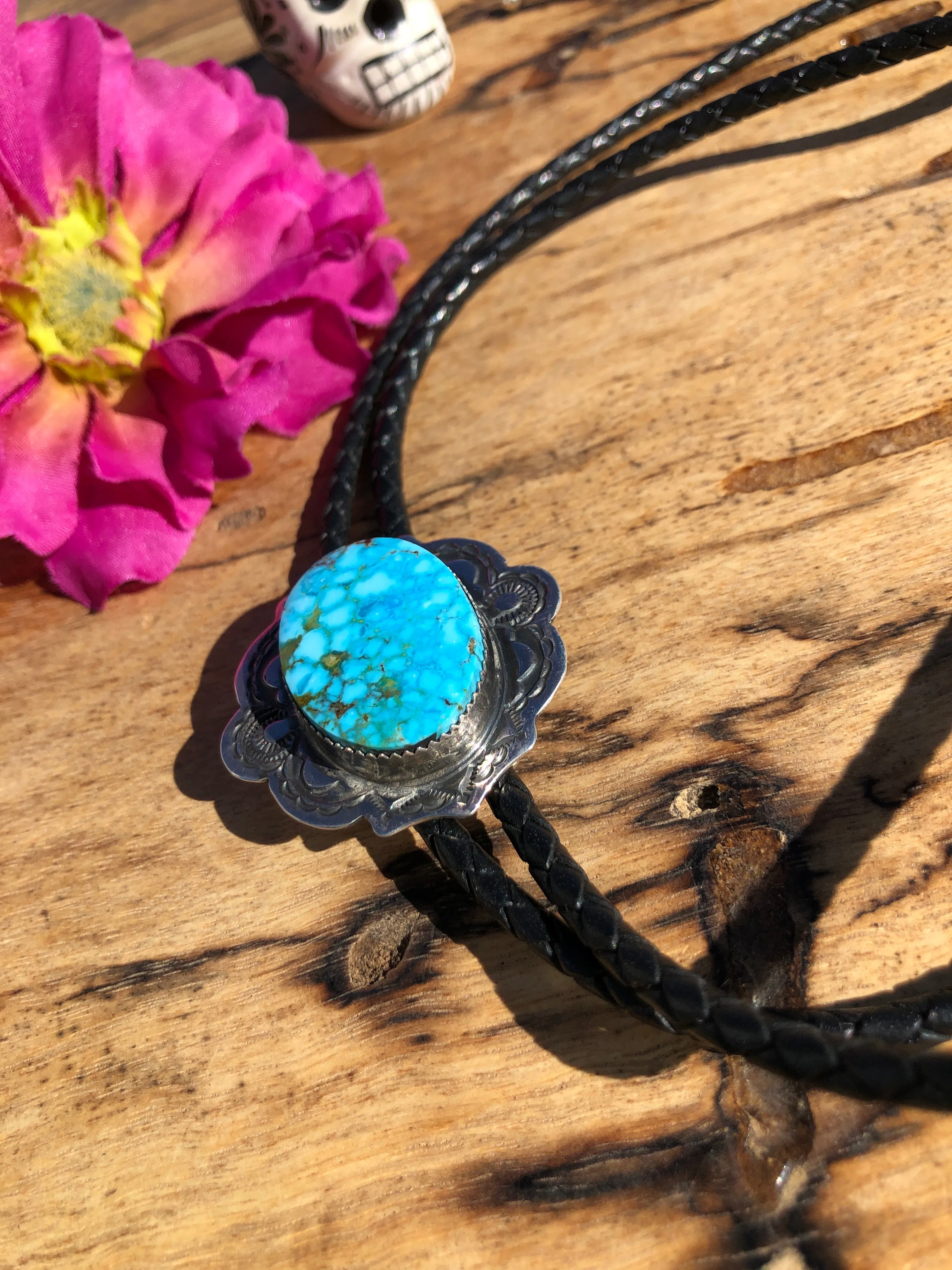 Kingman Web Turquoise Bolo