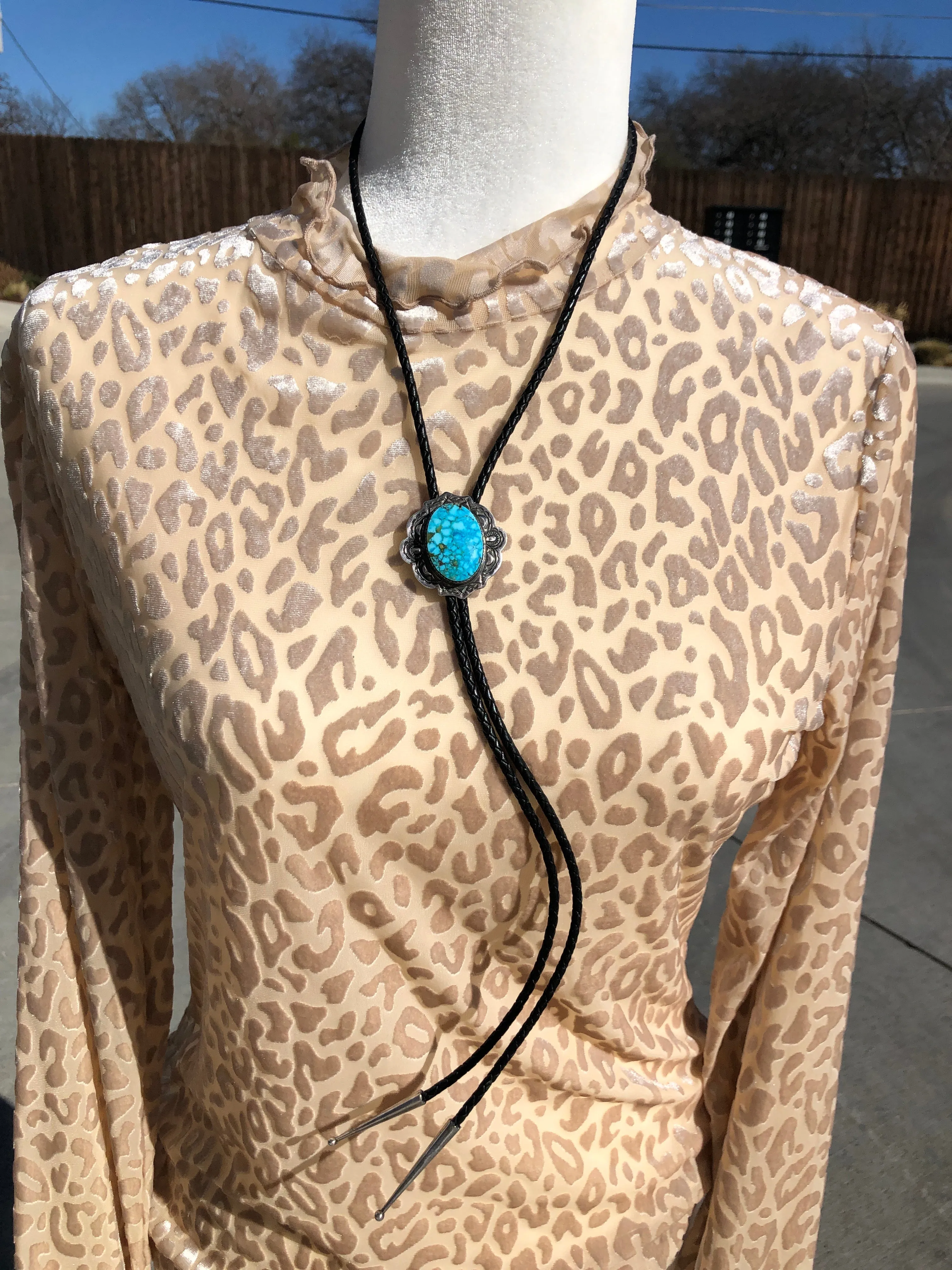 Kingman Web Turquoise Bolo