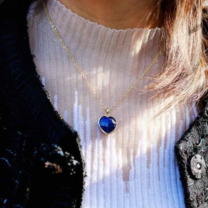 'Lapis Lazuli' Heart Pendant Necklace