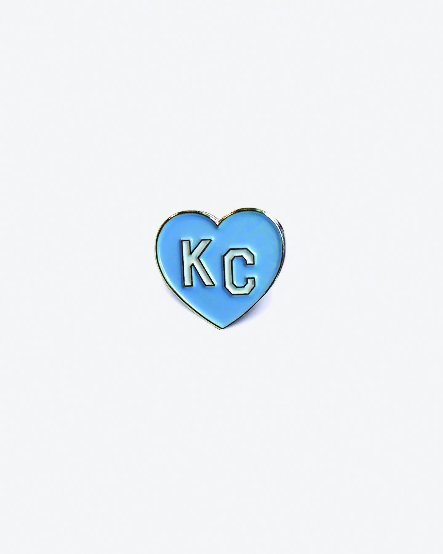 Light Blue KC Heart Enamel Pin