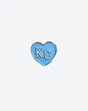 Light Blue KC Heart Enamel Pin