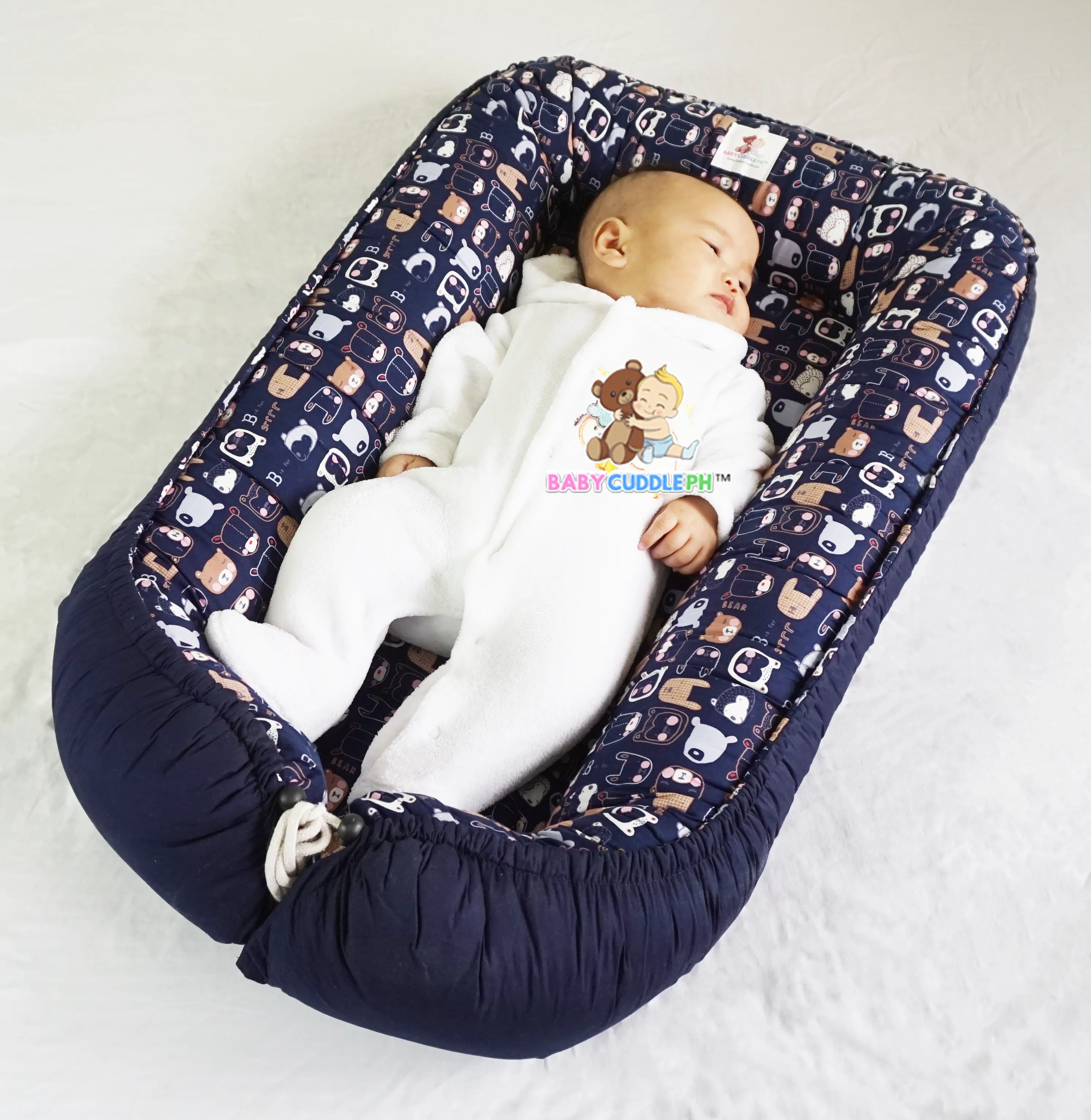 Little Bears in Navy Blue (Limited Edition) - Bed and Head Pillow