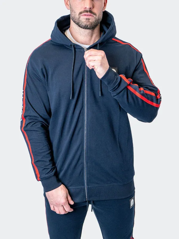 Maceoo Stretch Athletic Wear | Hoodie Leo NavyBlue