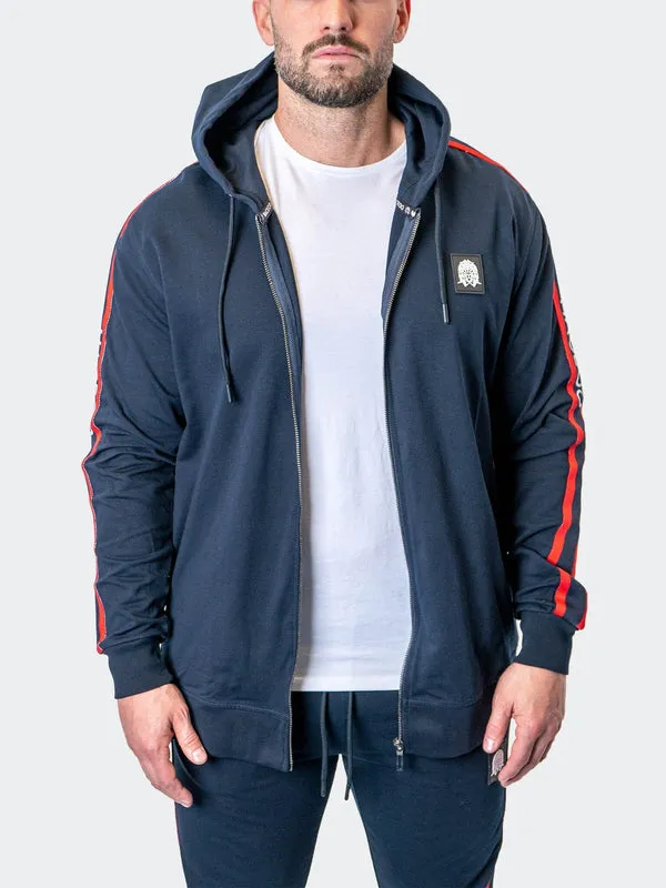 Maceoo Stretch Athletic Wear | Hoodie Leo NavyBlue