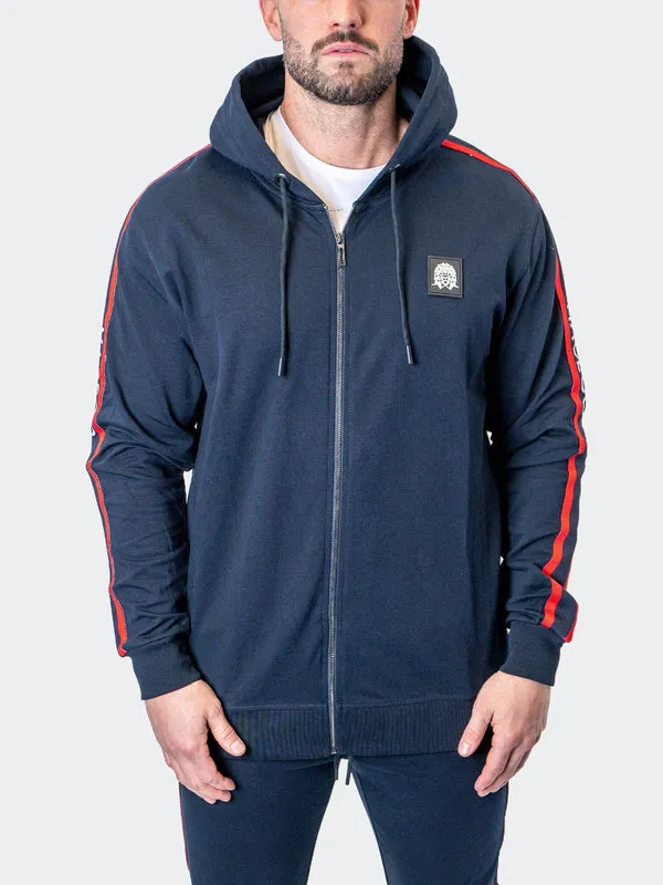 Maceoo Stretch Athletic Wear | Hoodie Leo NavyBlue