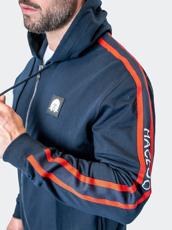 Maceoo Stretch Athletic Wear | Hoodie Leo NavyBlue