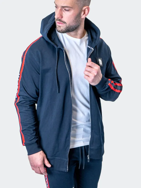 Maceoo Stretch Athletic Wear | Hoodie Leo NavyBlue