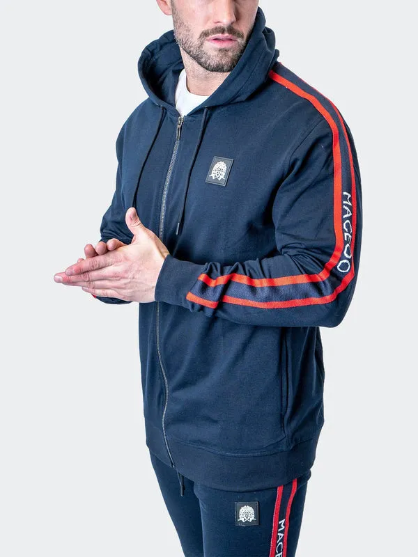 Maceoo Stretch Athletic Wear | Hoodie Leo NavyBlue