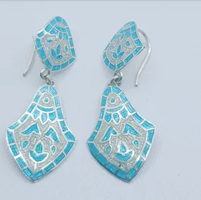 Meenakari enamel drop earrings