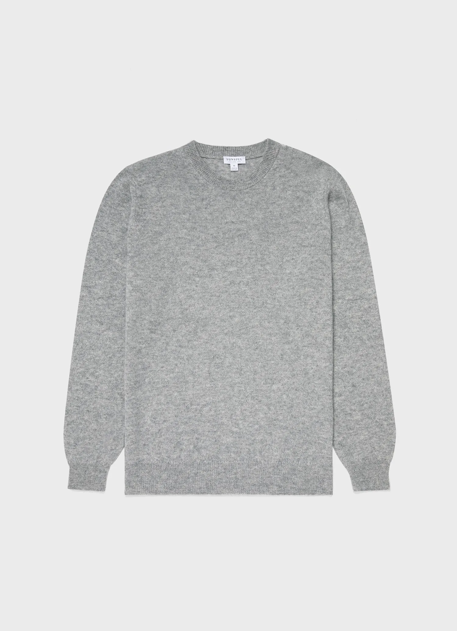 Men's Cashmere Crew Neck Jumper in Grey Melange