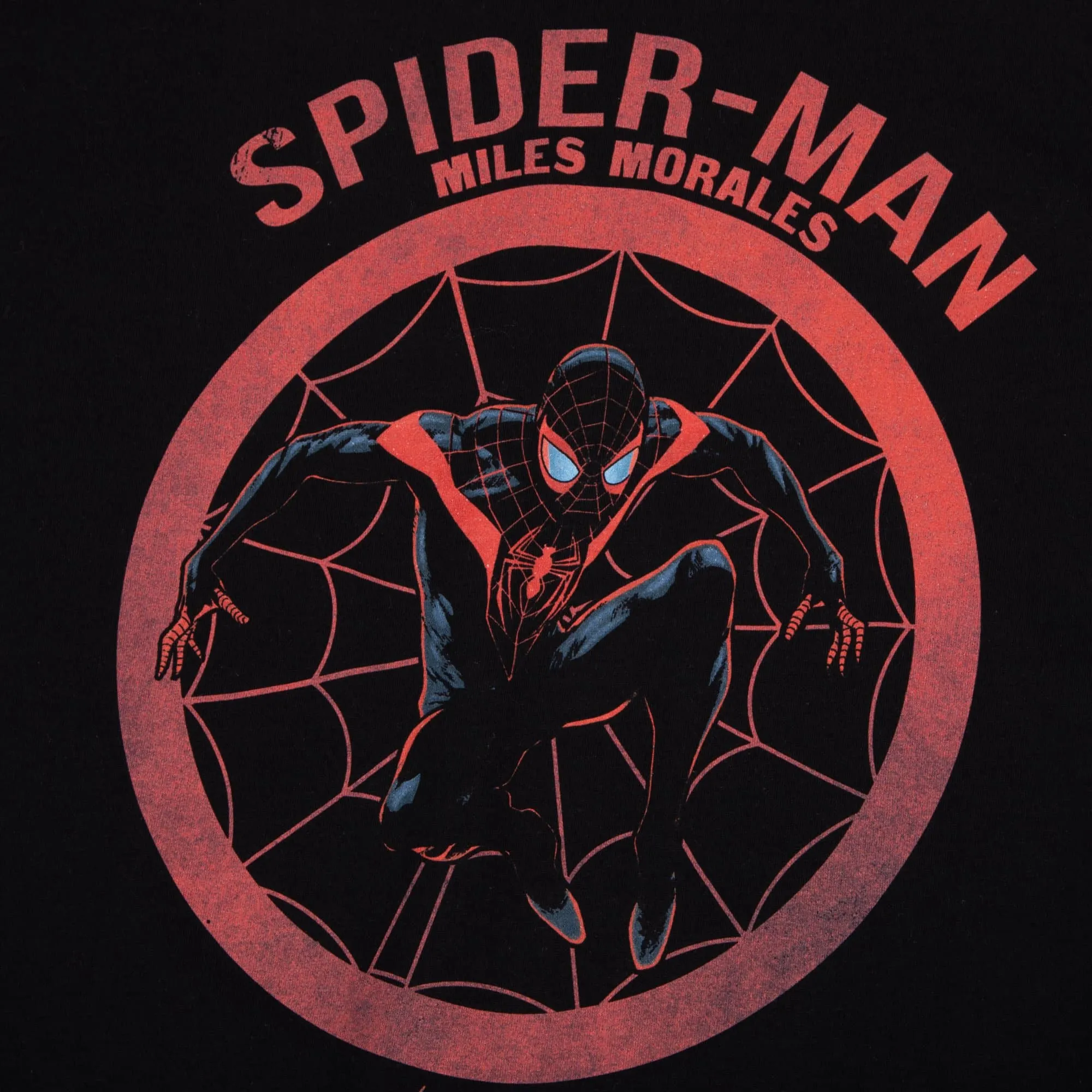 Miles Morales Spider-Man Distress Art Black Tee