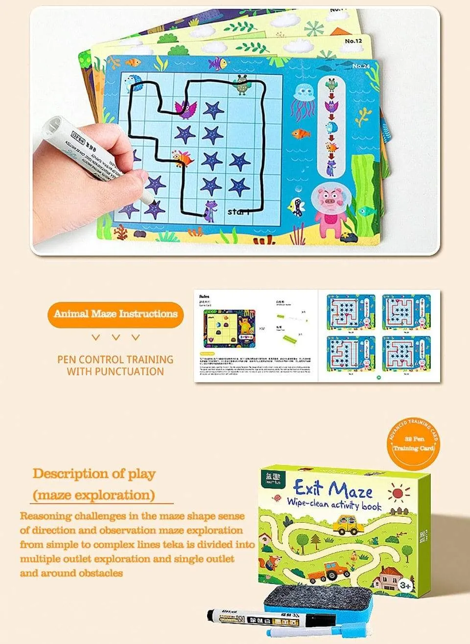 Montessori Children Toys Drawing Tablet DIY Color Shape Math Match Game Book Drawing Set  Learning Educational Toys For Children