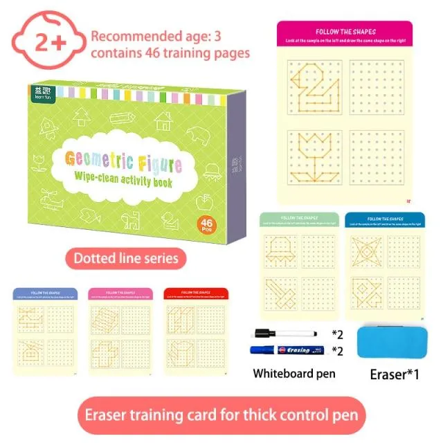 Montessori Children Toys Drawing Tablet DIY Color Shape Math Match Game Book Drawing Set  Learning Educational Toys For Children