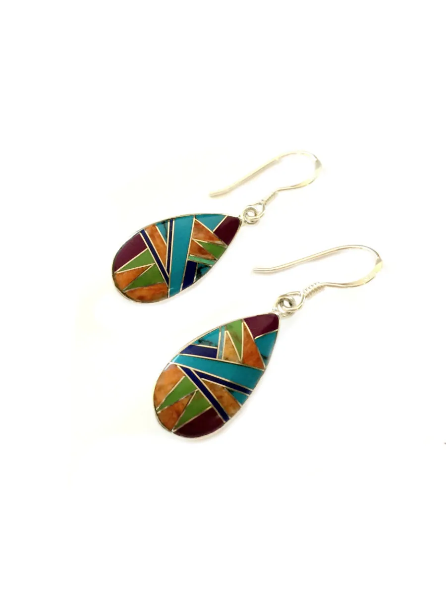 Multistone Inlay Teardrop Dangles