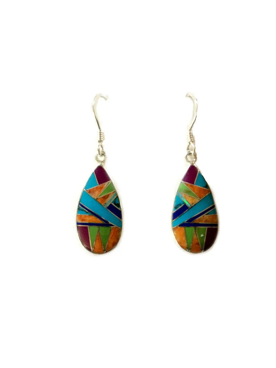 Multistone Inlay Teardrop Dangles